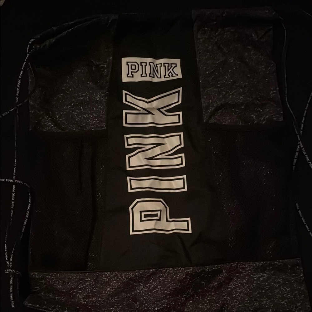 Victoria's Secret PINK Black Drawstring Bag